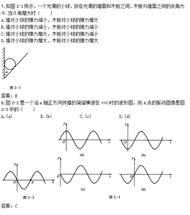 2019年成人高考高起点《理化综合》试题及答案（卷二）