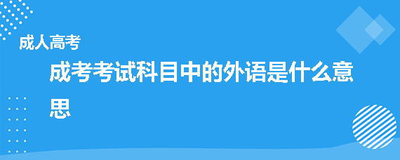 广东成人高考考试科目中的外语是什么意思