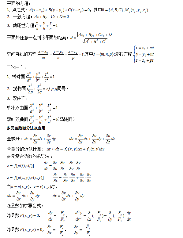 2021年广东成人高考高等数学（一）公式总结(图1)