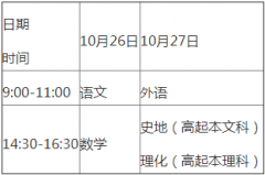 广东云浮市2019年成人高考考试时间准确为10月26日-27日