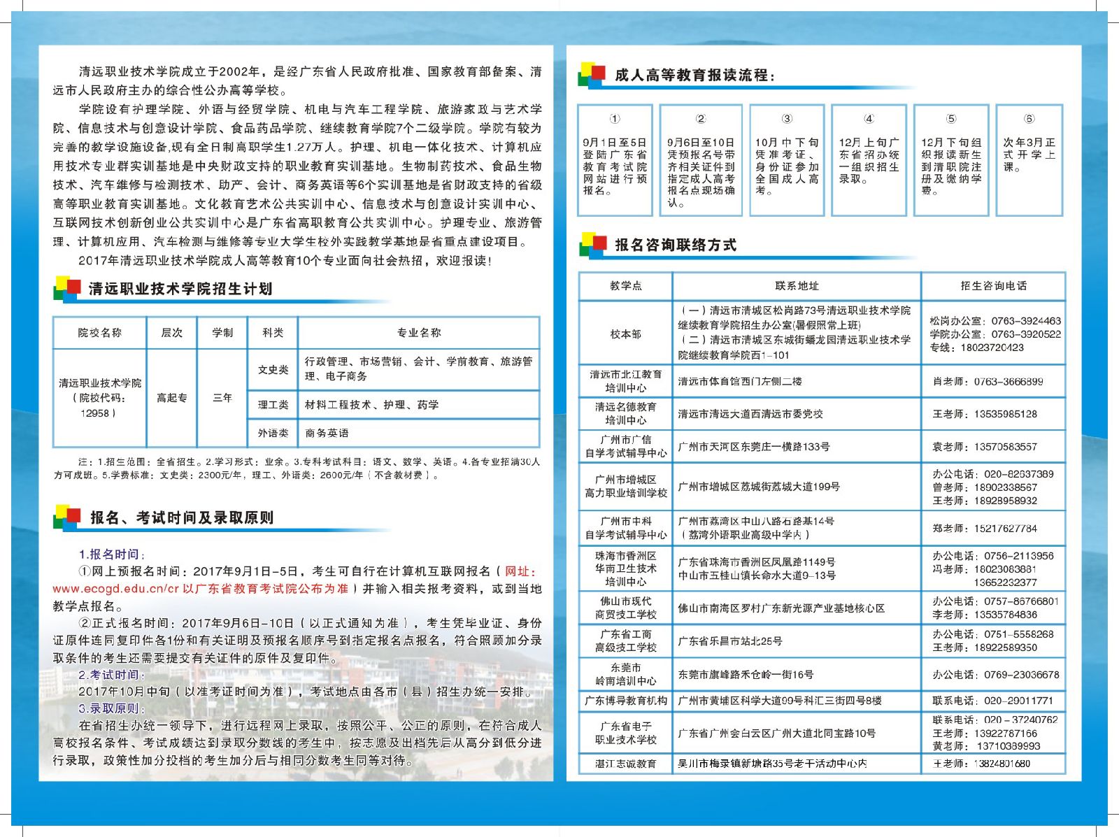 2020年清远职业技术学院成人高考招生简章(图2)