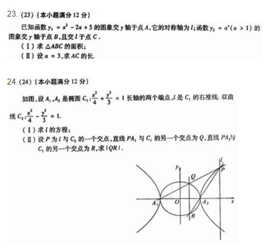 2005年广东成人高考高起点《数学(文)》真题(图4)