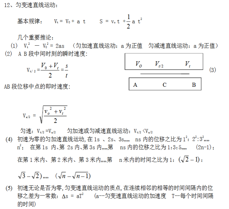 2019年广东成人高考高起点《物理》备考公式汇总(图3)