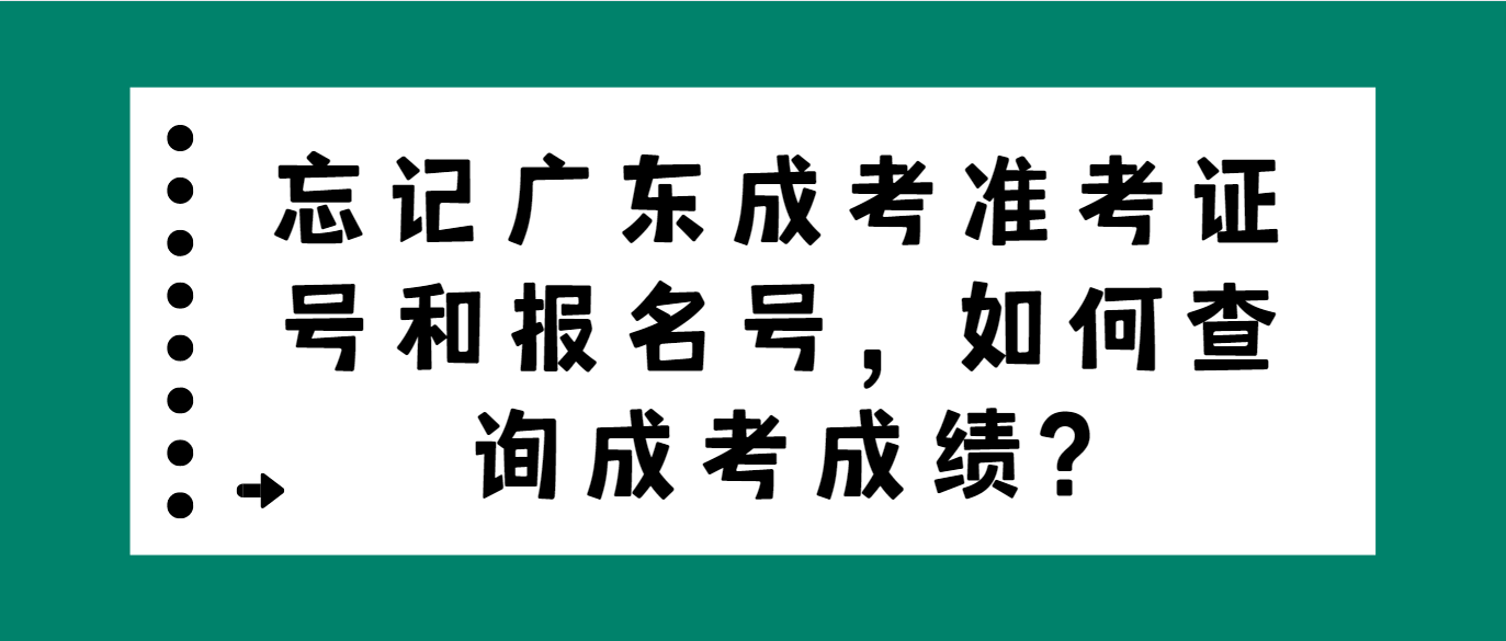 忘记广东成考准考证号和报名号，如何查询成考成绩?