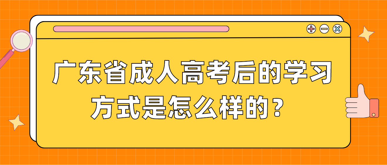 广东省成人高考后的学习方式是怎么样的？