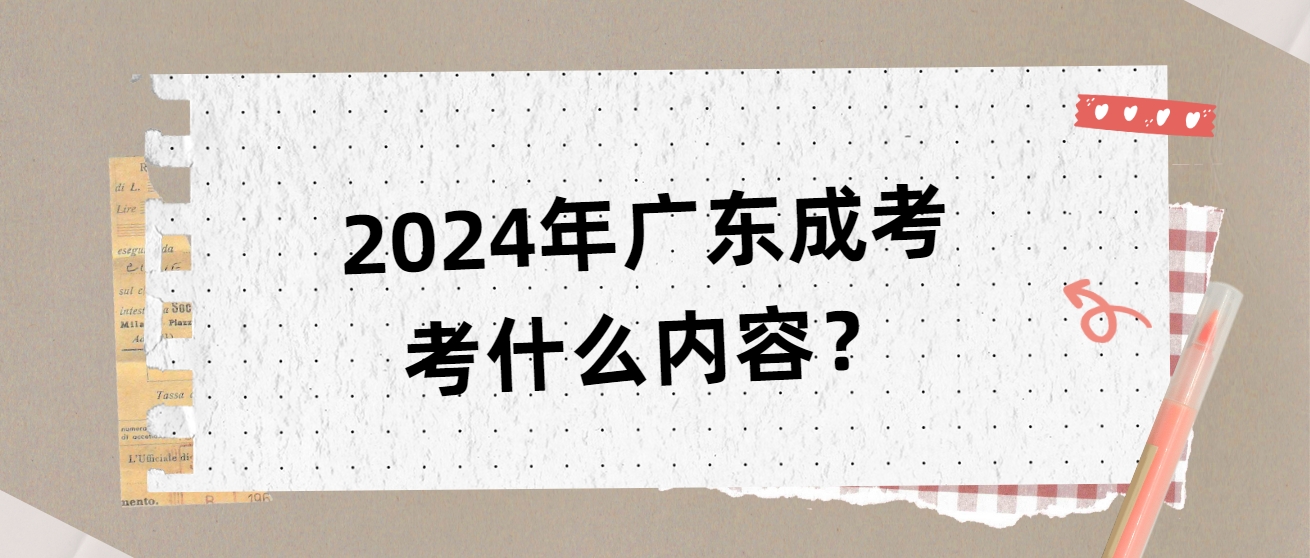 2024年广东成考考什么内容？