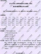 广东省成人高考2014年统一考试英语真题A卷参考答